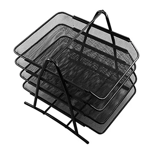 Kav 4-Tier Mesh Desktop Organizer – Document & Paper Tray System For Office/Home 1