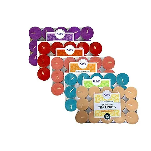 Kav 75-Pack Scented Tea Light Candles – Premium Fragrance Variety Set For Weddings, Spas, Holidays & Home Décor 1