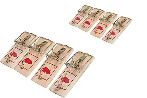Kav 8-Pack Reusable Wooden Mouse Traps – Poison-Free, Classic Snap Trap For Home And Office Pest Control 1