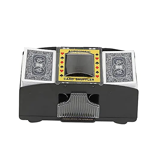 Kav Automatic Dual-Deck Card Shuffler For Poker, Bridge & Rummy – Battery-Powered 1