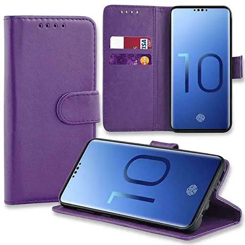 Kav Black Pu Leather Wallet Case For Samsung Galaxy S10 – Slim Fit With Rfid-Safe Card Slots 1