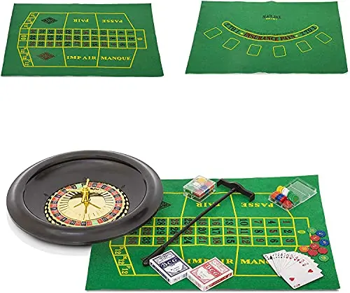 Kav Casino-Style Roulette Game Set – Includes Wheel (10" Or 16"), Chips, Balls, Rack & Playing Cloth 1