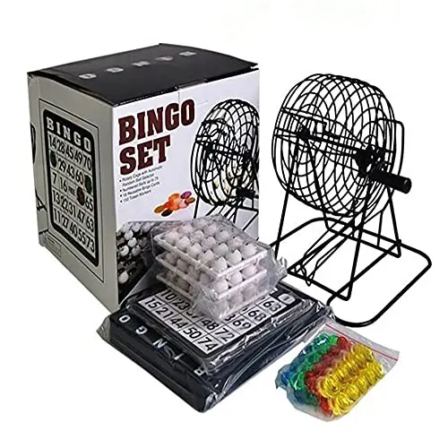 Kav Classic Bingo Game Set – Metal Cage, 75 Balls, Cards, Chips & Masterboard 1