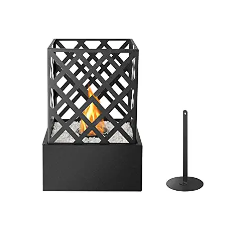 Kav Compact Bioethanol Tabletop Fire Pit – 22 X 22 X 29 Cm Freestanding Square Burner For Indoor & Outdoor Ambience And Heat 1