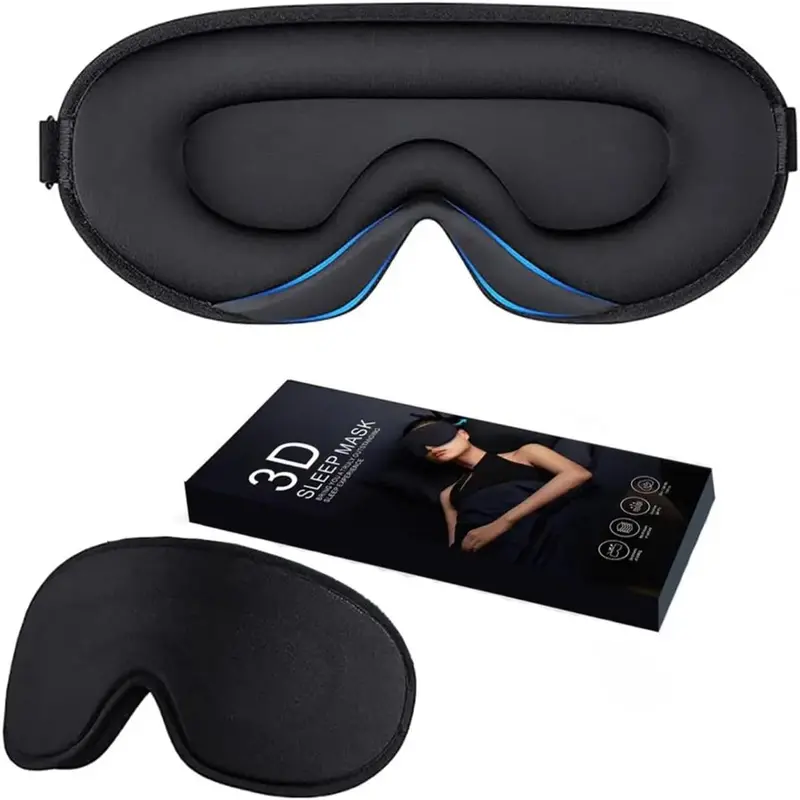Kav Contoured 3D Blackout Eye Mask – Ultra-Thin, Skin-Friendly Sleep Mask With Adjustable Strap, Ideal For Side Sleepers & Travel 1