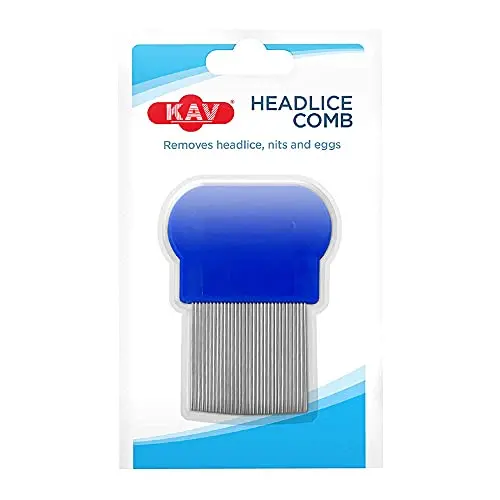 Kav Double-Sided Lice Comb – Stainless Steel & Plastic Nit Remover With Fine Metal Teeth For Thick Hair 1