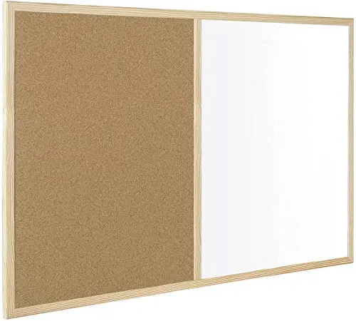 Kav Dual-Function Wall Board – Wooden-Frame Combination Whiteboard & Corkboard For Offices, Classrooms & Home Notice Display 1