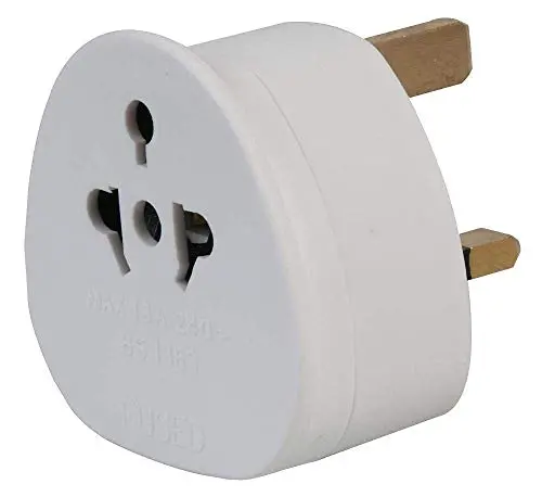 Kav European-To-Uk Travel Adapter – Dual 2-Pin To 3-Pin Plug Converter 1