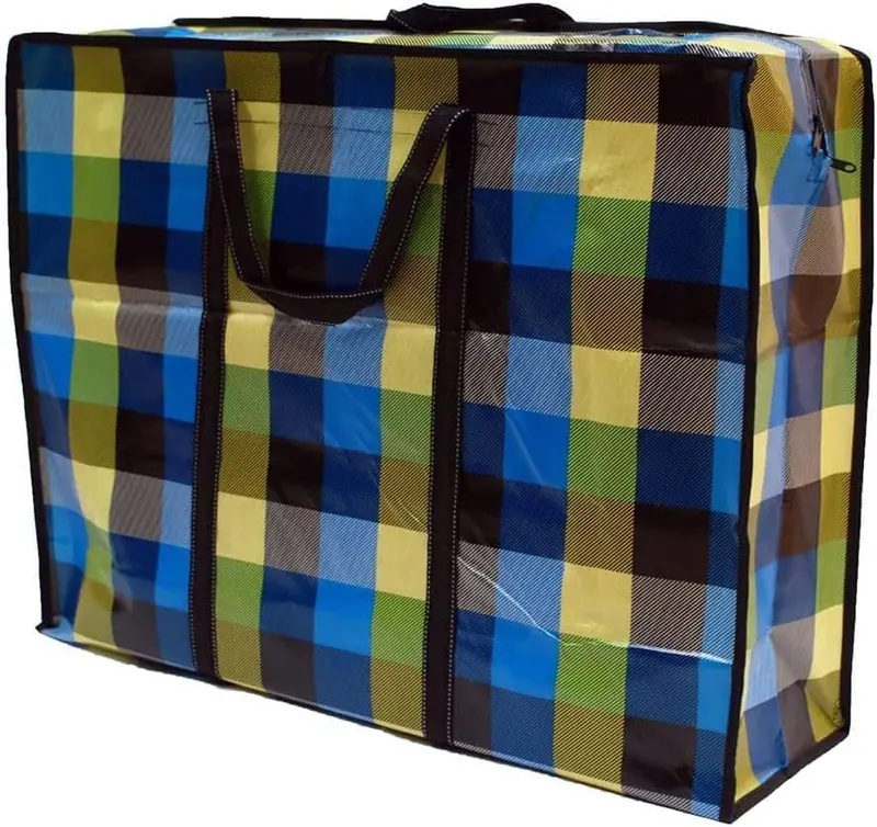 Kav Extra-Large Reusable Laundry Bag: 60×50×26Cm Waterproof Zippered Storage Bag With Handle (Assorted Colors) 1