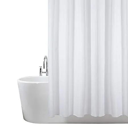 Kav Extra-Wide Shower Curtain – 220 X 180 Cm Polyester, Mold-Resistant, Includes 12 Hooks 1