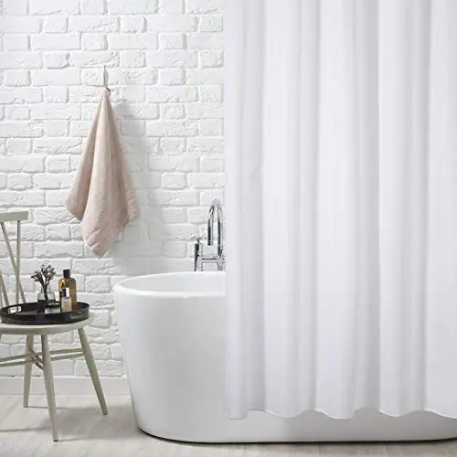 Kav Extra-Wide Waterproof Shower Curtain – 220 Cm X 180 Cm Polyester With Weighted Hem 1