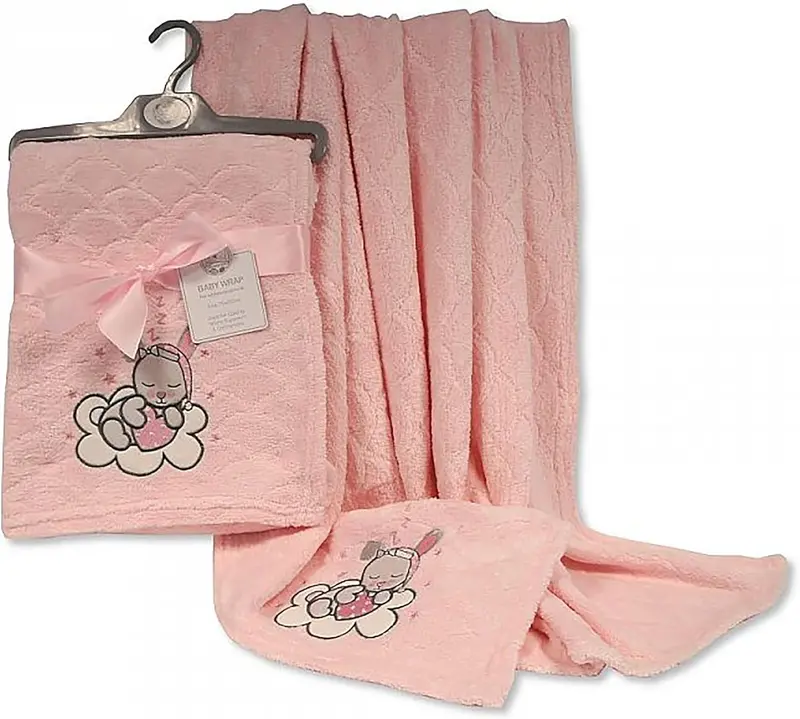 Kav Heart-Embellished Fleece Baby Blanket – Sweet Layered Wrap For Newborns, Perfect For Keepsake Gifting (75X100 Cm) 1