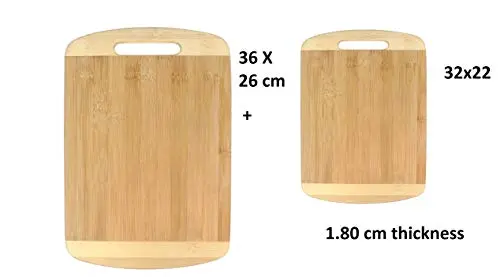 Kav Heavy-Duty Bamboo Chopping Board Set – Dual-Size Eco-Friendly Cutting Boards With Handle For Home Or Commercial Kitchens 1