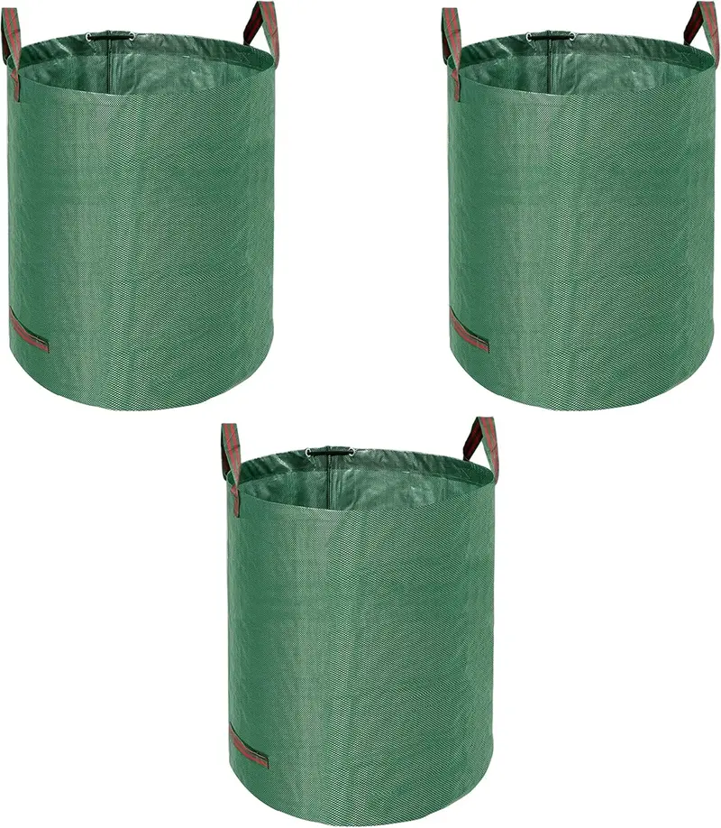 Kav Heavy-Duty Garden Waste Bags – 3-Pack Waterproof Refuse Sacks With Reinforced Handles 1