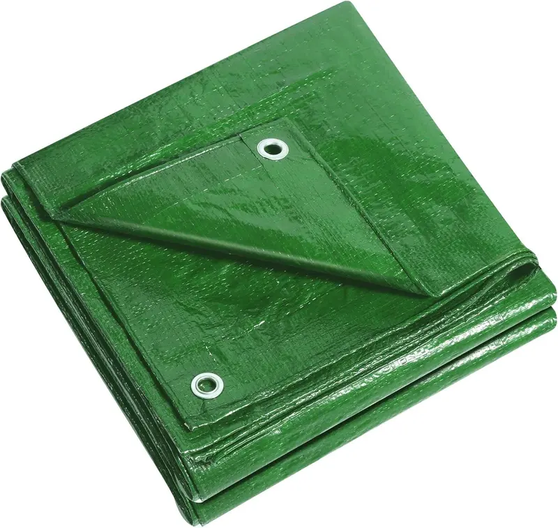Kav Heavy-Duty Waterproof Tarpaulin: 10M × 12M Green Groundsheet With Reinforced Eyelets For Outdoor Covering 1