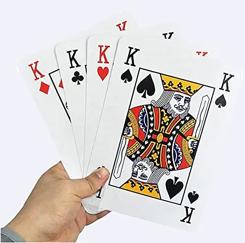 Kav Jumbo Playing Cards – Durable Plastic-Coated Deck (13 × 9 × 2 Cm), Ideal For Parties, Poker Nights & Outdoor Games 1