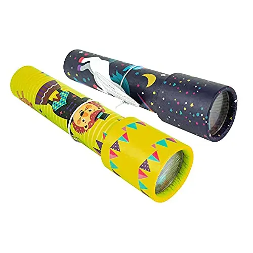 Kav Kaleidoscope Tumble Wheel Toy – Tin Prism Lens Science Kit For Kids, Educational Gift For Birthdays, Christmas & New Year (2-Pack) 1