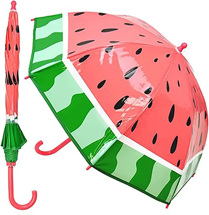 Kav Kids Transparent Watermelon-Themed School Umbrella – Lightweight Dome Design For Boys & Girls 1