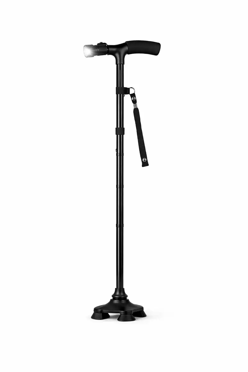 Kav Led Folding Walking Cane – Adjustable Aluminum Mobility Stick With Pivot Base 1