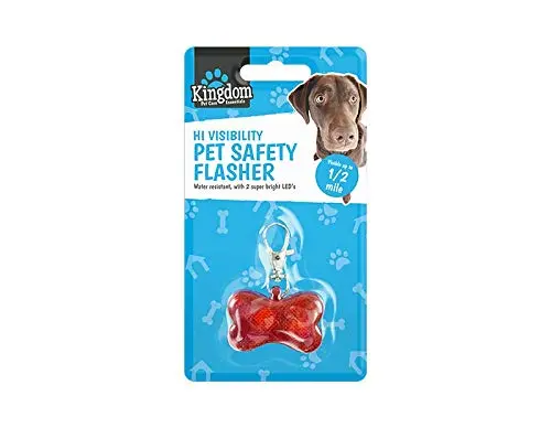 Kav Led Pet Collar Tag – High-Visibility, Waterproof Bone-Shaped Flashing Light Clip For Safe Nighttime Dog Walks 1