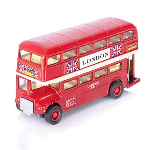 Kav London Double-Decker Bus Model — Die-Cast Metal & Plastic Pull-Back Toy Vehicle 1