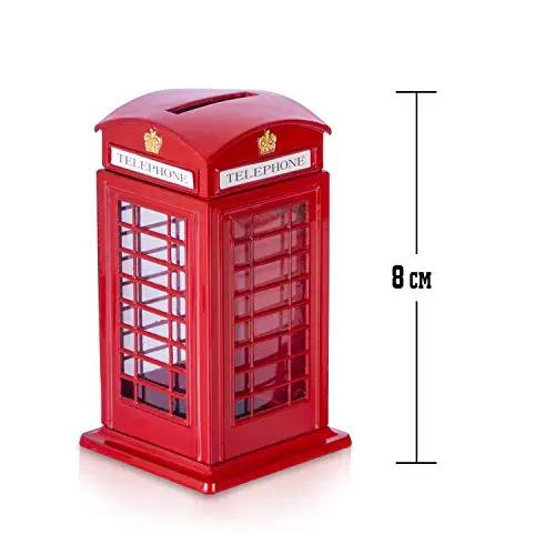 Kav London Red Telephone Box Die-Cast Money Box – Uk-Themed Piggy Bank For All Ages 1