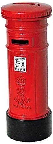 Kav London-Themed Money Box – Red Postbox-Style Piggy Bank (Die-Cast Metal, Uk Souvenir) 1