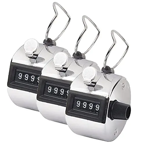 Kav Mechanical 4-Digit Tally Counter – Durable Metal Hand Clicker With Reset Knob, Counts Up To 9999 1