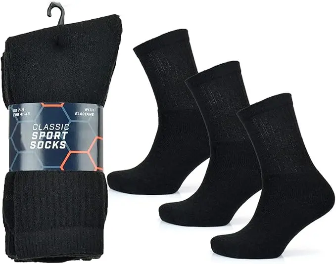 Kav Men’S Performance Sports Socks (10-Pack): Moisture-Wicking Polycotton Blend For Running & Training (Uk 7–11) 1
