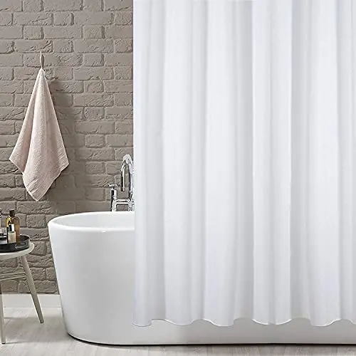 Kav Mildew-Resistant Shower Curtain – Extra-Wide 240X180 Cm Polyester Liner With Reinforced Metal Grommets & Waterproof Finish (White, 95X71 In) 1