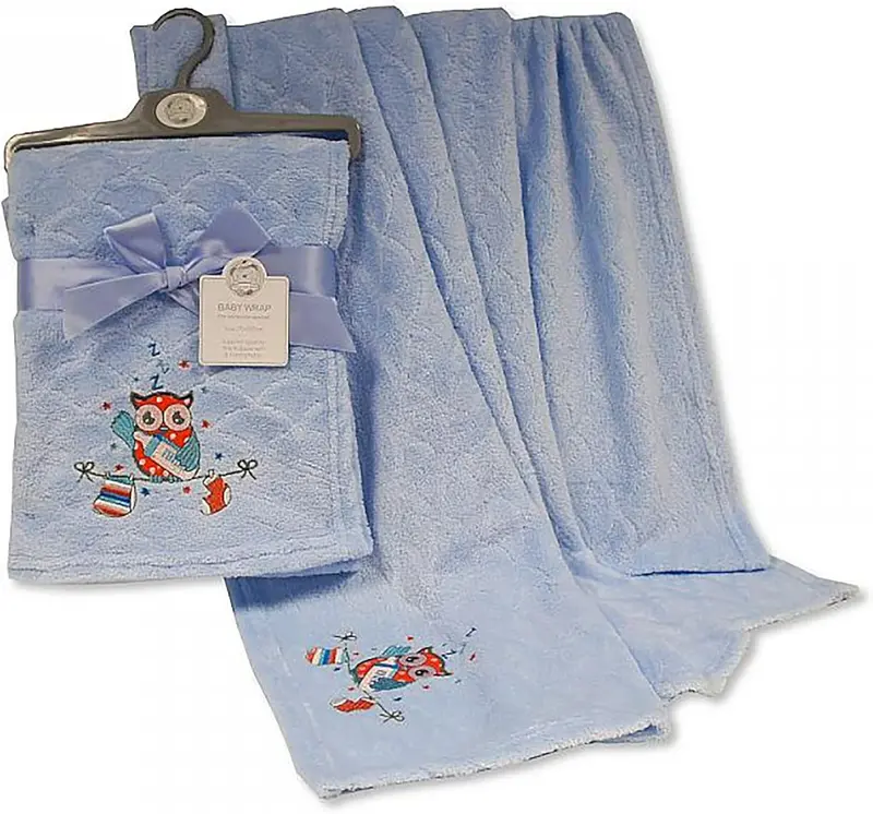 Kav Owl-Print Fleece Baby Blanket – Adorable Layered Wrap For Gentle Swaddling & Gifting (75X100 Cm) 1