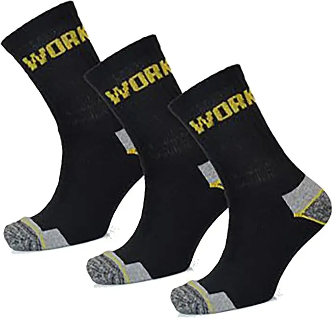Kav Performance Men’S Work Socks – Moisture-Wicking, Breathable Crew Socks With Contrast Detailing (Uk 7–11) 1