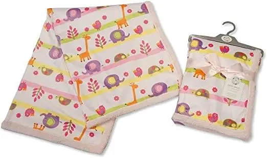 Kav Plush Fleece Baby Blanket With Whimsical Animal Print – Unisex Newborn Gift Set In Pastel & Multi-Colored Design, 75X100 Cm 1