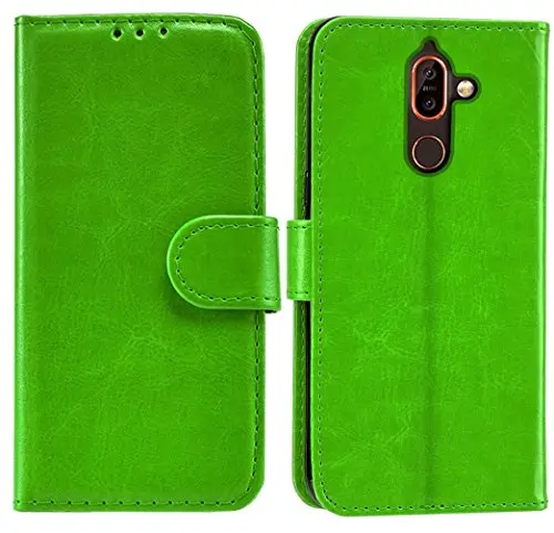 Kav Premium Pu Leather Wallet Case For Nokia 7 Plus – Green Edition 1