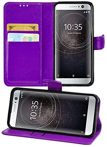 Kav Premium Pu Leather Wallet Case For Sony Xperia Xa2 – Purple 1