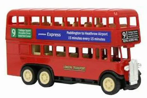 Kav Red Pull-Back Die-Cast Double Decker London Bus Toy – 11.5 Cm Detailed Model With Rolling Wheels 1