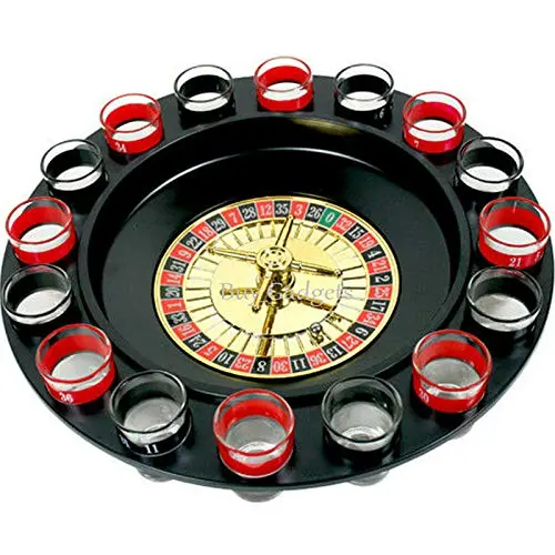 Kav Roulette Drinking Game Set — Spinning Wheel With 16 Shot Glasses & Two Balls For Parties 1