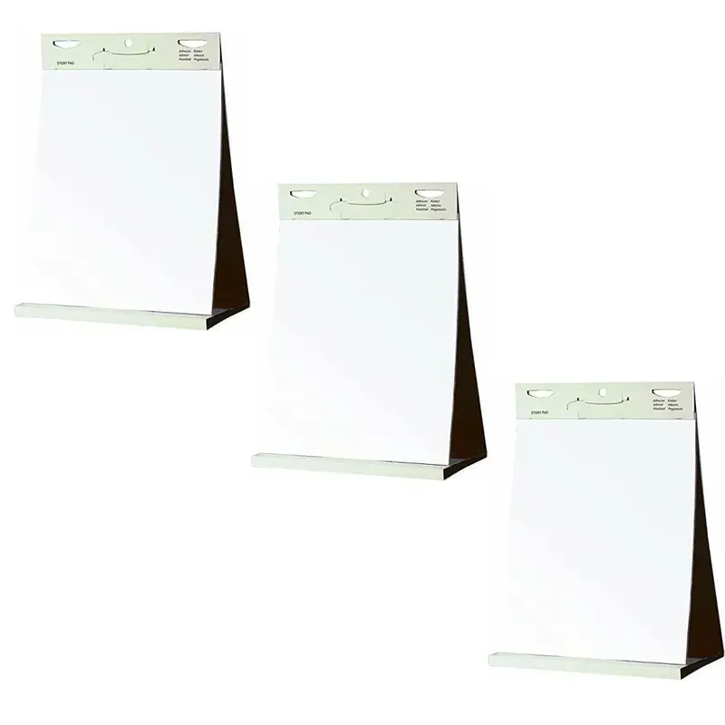Kav Self-Adhesive Flipchart Pad – Perforated Plain Paper Sheets For Presentations, Teaching & Planning (20 Sheets, 58.5X50 Cm, Pack Of 3) 1