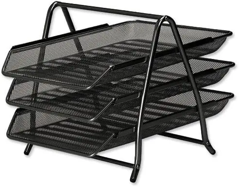 Kav Stackable A4 Mesh Letter Trays – Metal Wire Desktop Organizer For Office Paper & Document Management 1