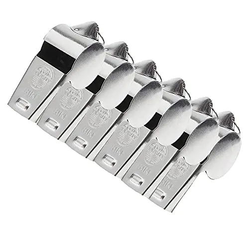 Kav Stainless Steel Sports Whistle Pack – 6-Piece Referee & Coach Whistle Set For Soccer, Basketball & Training 1