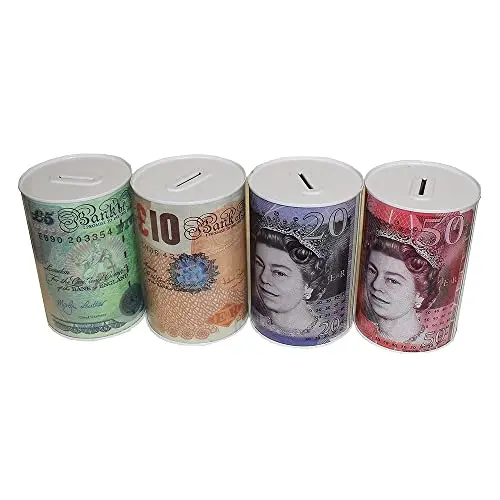 Kav Sterling Silver-Effect Money Tin – Compact 15X10 Cm Piggy Bank For Saving Birthday Cash, Holiday Funds, Or Christmas Gifts 1