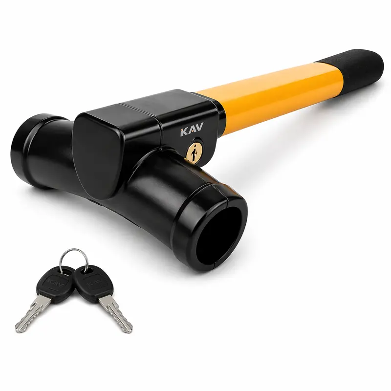 Kav T-Bar Steering Wheel Lock – Heavy-Duty Steel Crook Lock With Dual Keys 1