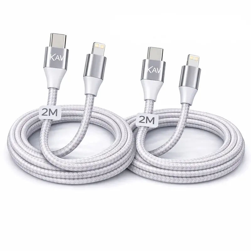 Kav Usb-C To Lightning Cable – Pd Fast Charging Braided Cord (2-Pack) 1