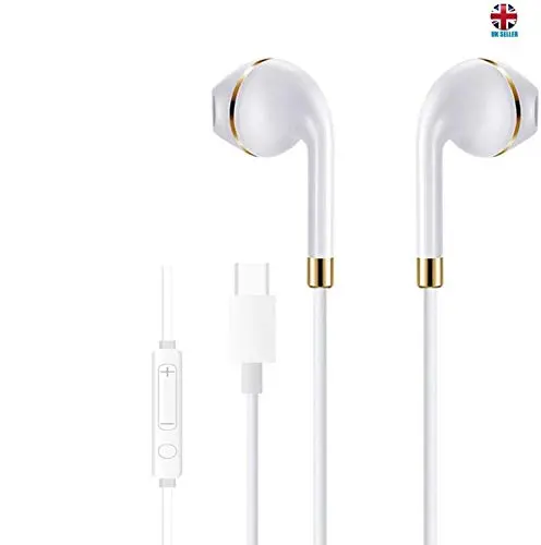 Kav Usb-C Wired Earphones With Stereo Sound, Deep Bass, Noise Reduction & Built-In Mic – Compatible With Pixel, Huawei, Htc & More 1