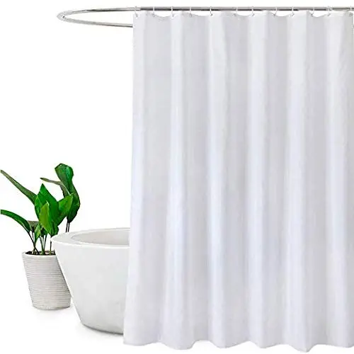 Kav® White Polyester Shower Curtain – Standard Bath Size (220 X 180 Cm) 1