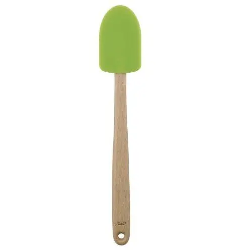 Key Lime Wooden Handle Silicone Spoon Spatula – Flexible Baking Utensil 1