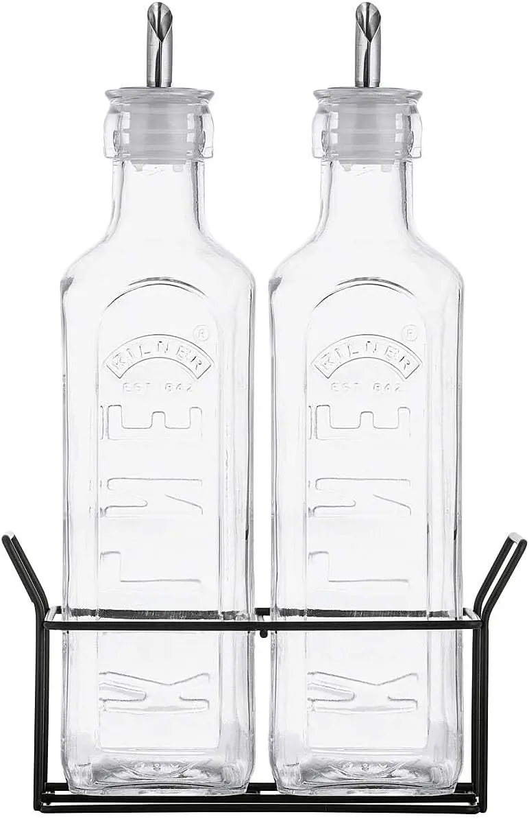 Kilner Oil & Vinegar Dispenser Set – Glass Bottles With Pour Spouts 1