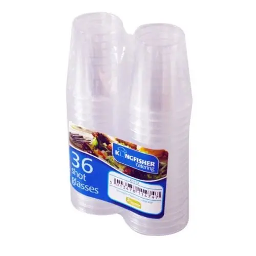 Kingfisher Catering Pack: 32 X 30Ml Reusable Clear Plastic Jelly Shot Glasses 1
