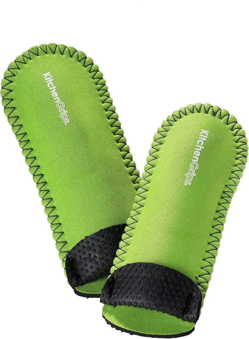 Kitchen Grips Deluxe 2-Piece Pan Handle Holders In Lime-And-Black 1