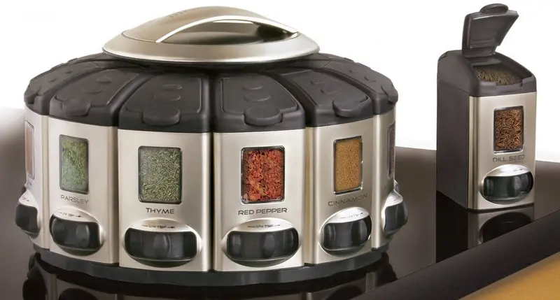 Kitchenart Satin Select-A-Spice Auto-Measure Rotating Spice Organizer 1